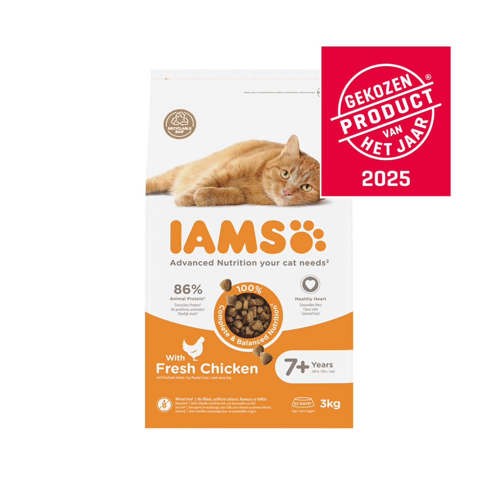 IAMS Senior - Kattenvoer - 3 Kilogram - kalkoen, kip