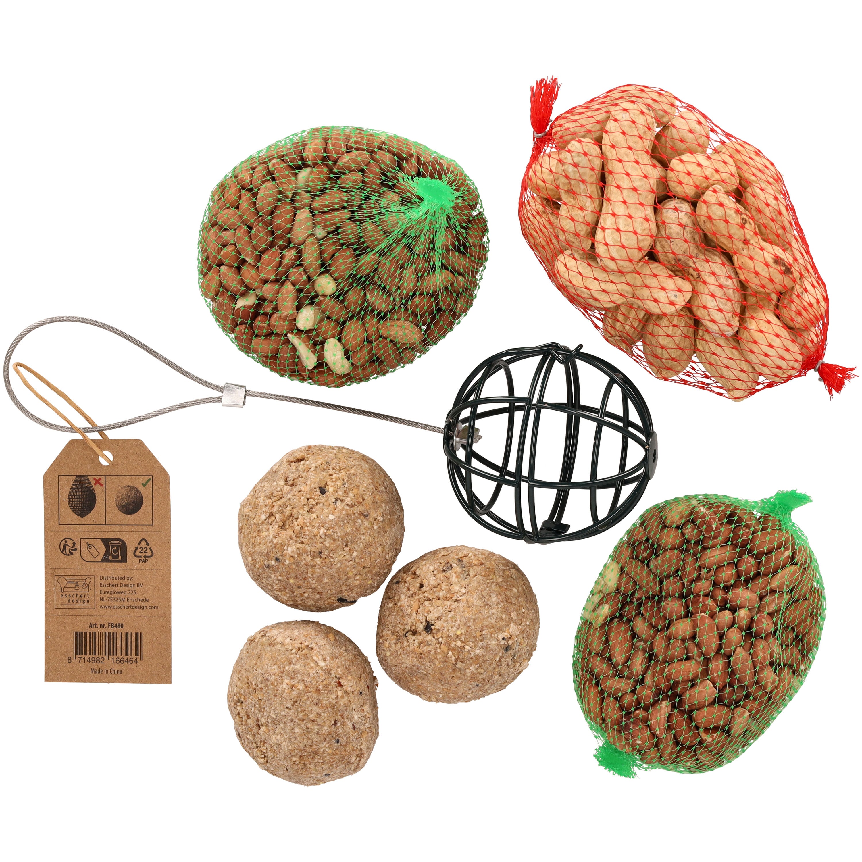 Welkoop - Voerpakket met houder - Tuinvogelvoer - 7 delig Welkoop - Voerpakket met houder - Tuinvogelvoer - 7 delig