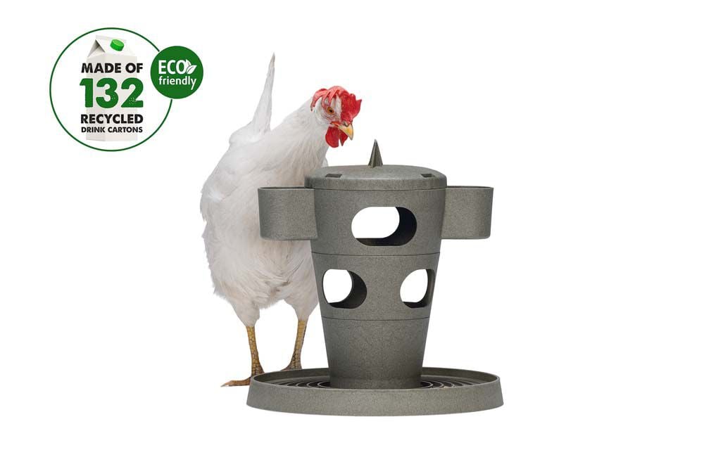 Beeztees Snacktoren - Kippenvoerbak - Grijs Groen - 32.5x30x30 cm