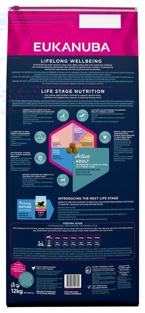 Eukanuba Active Adult Large - Hondenvoer - 12 Kilogram - kip