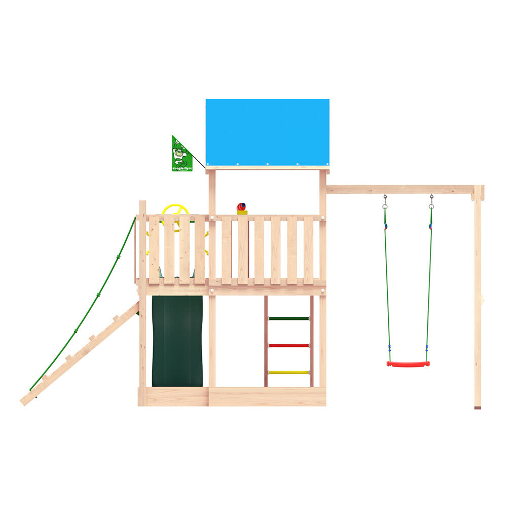 Jungle Gym Kongsberg Grenen - Speeltoestel - Donker groen - Grenenhout