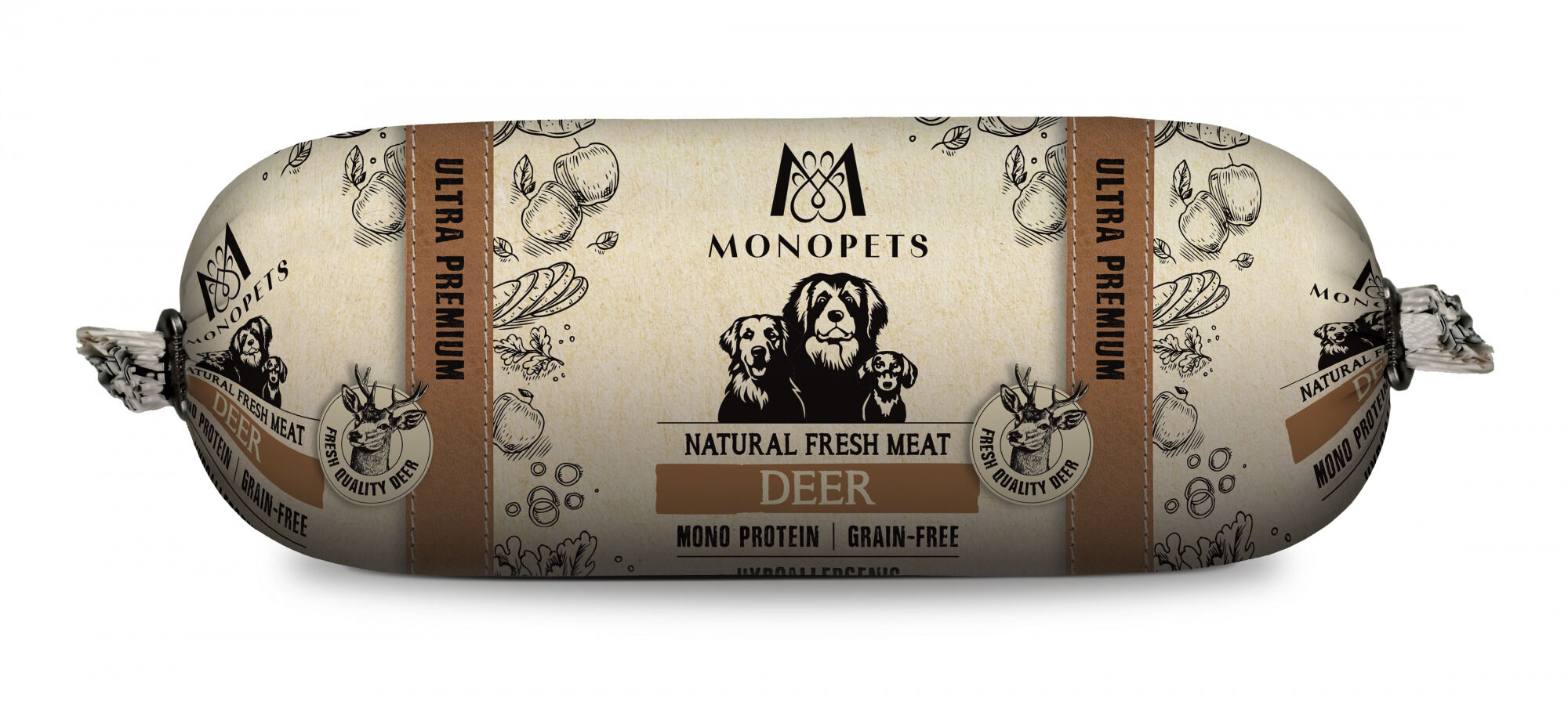 Monopets Fresh Meat - Worst - Hondensnack - 600 Gram - Hert Monopets Fresh Meat - Worst - Hondensnack - 600 Gram - Hert
