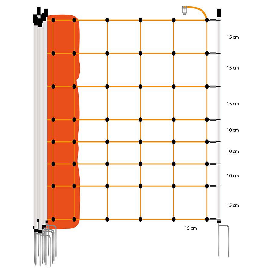 Gallagher Schapennet Dubbele pen - Afrasteringsnet - 90 cm - Oranje - 112 cm - 5000 cm