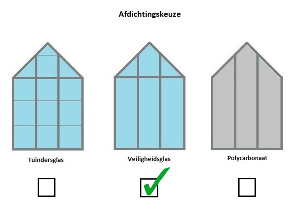 Halls Popular 66 - Tuinkas - Zilver - 195x193x195 cm - Veiligheidsglas