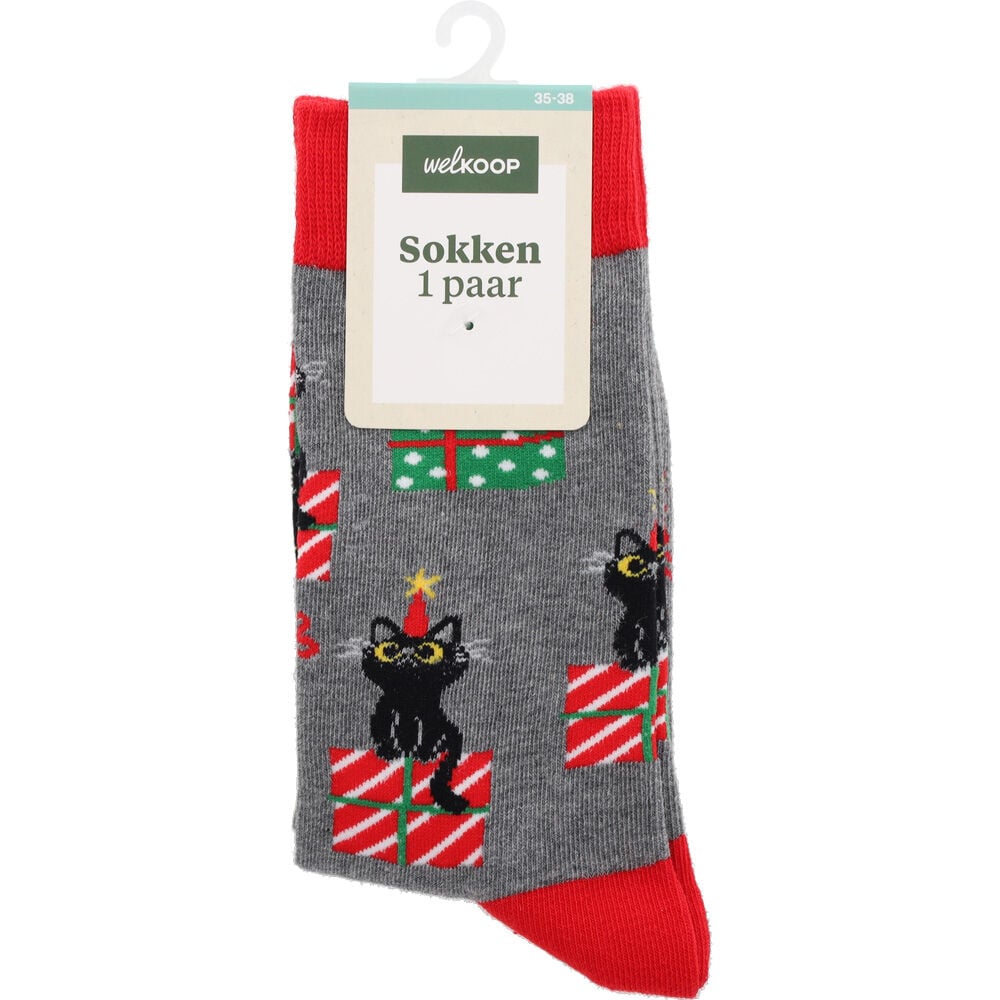 Welkoop Fun Kerst Kat - Sokken
