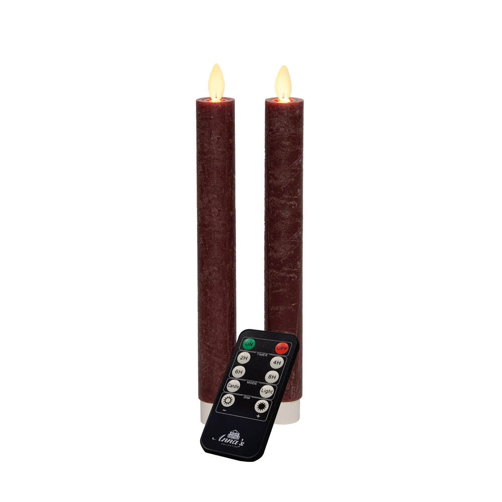 Anna's Collection - LED Dinerkaars - Met afstandsbediening - 26.5 cm - Bordeaux Anna's Collection - LED Dinerkaars - Met afstandsbediening - 26.5 cm - Bordeaux