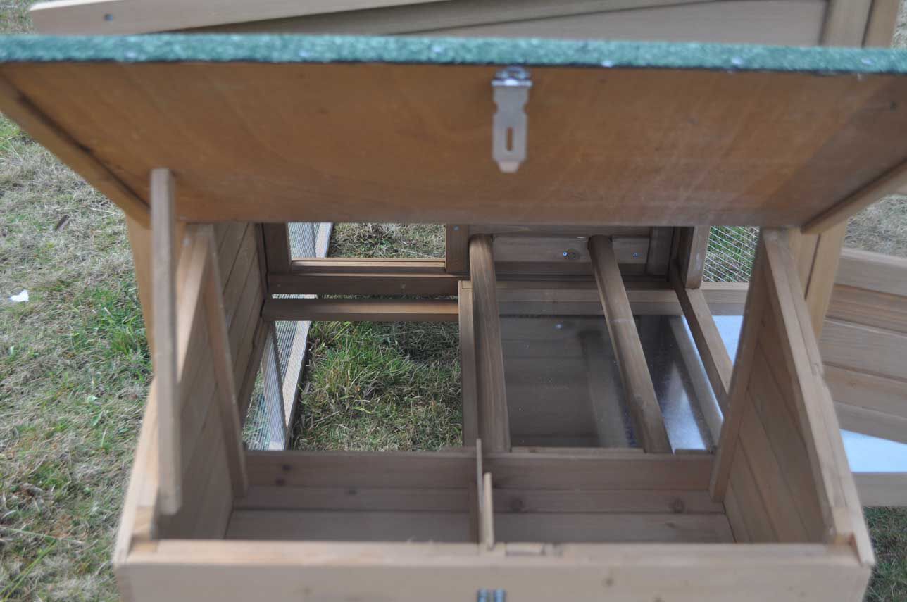 Rechthoek - Kippenhok met ren - Bruin - Links - M