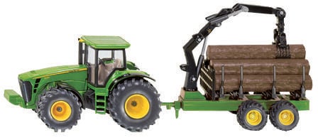 Siku John Deere met Houttransporter - Tractor