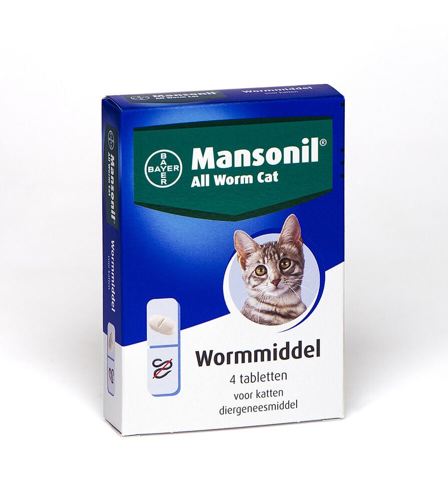 Mansonil All Worm Cat  - Tablet - Ontwormen Kat - 4 Stuks - M