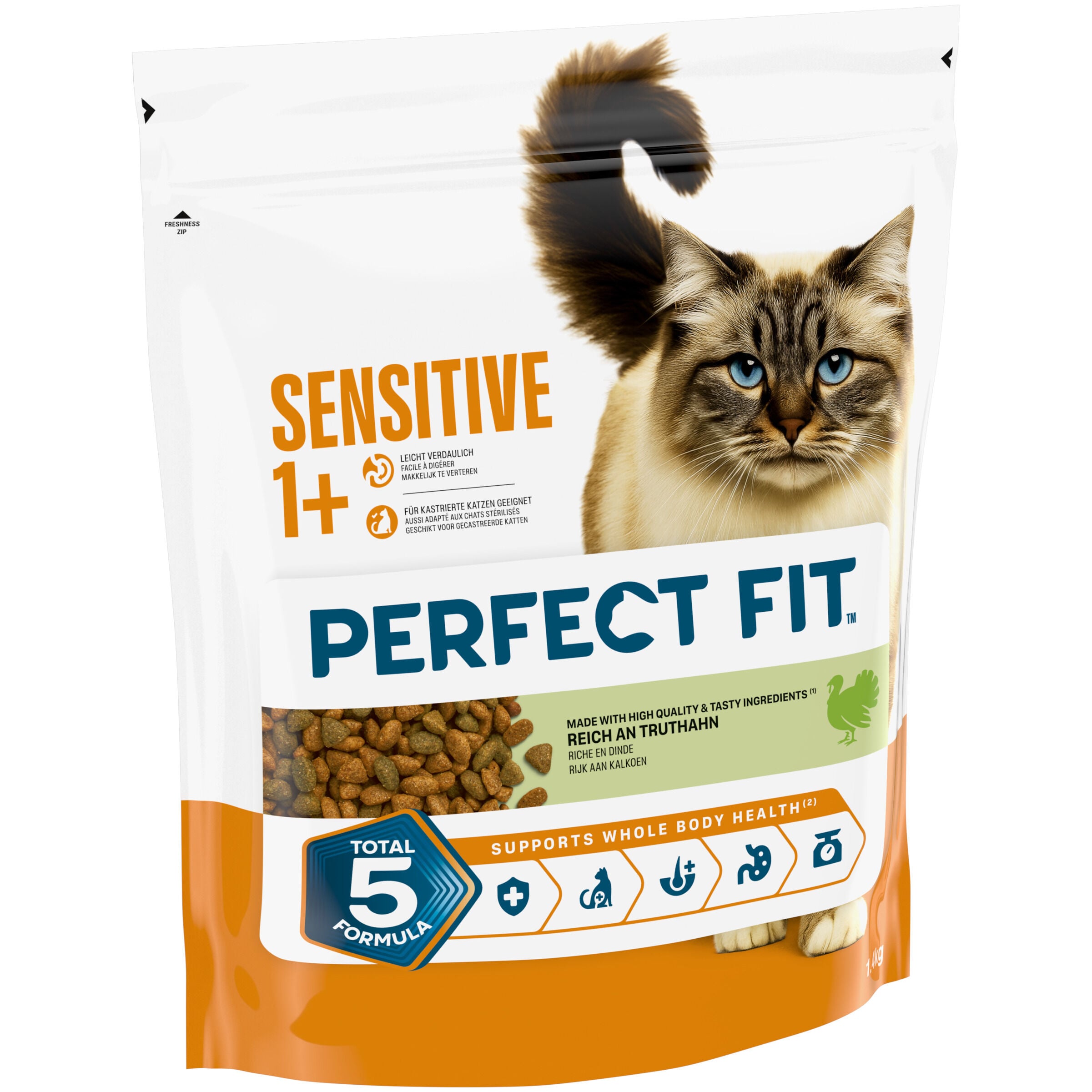 Perfect Fit Sensitive 1+ - Kattenvoer - 1.4 Kilogram - kalkoen