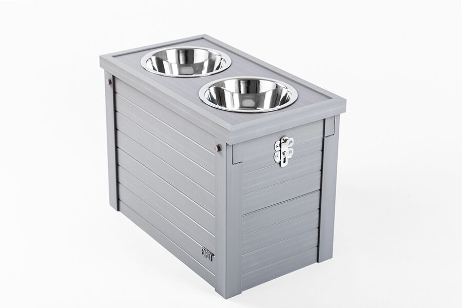 New Age Pet® Piedmont Dinerset - Voer & Drinkbak - Grijs - Extra large