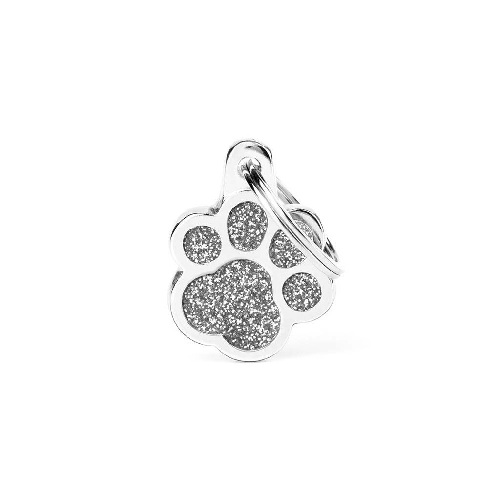 My Family Pootafdruk Glitter - Hondenpenning - Zilver My Family Pootafdruk Glitter - Hondenpenning - Zilver