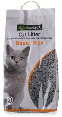 Agri Select Basic Grey- kattenbakvulling - Grof - 20 Liter