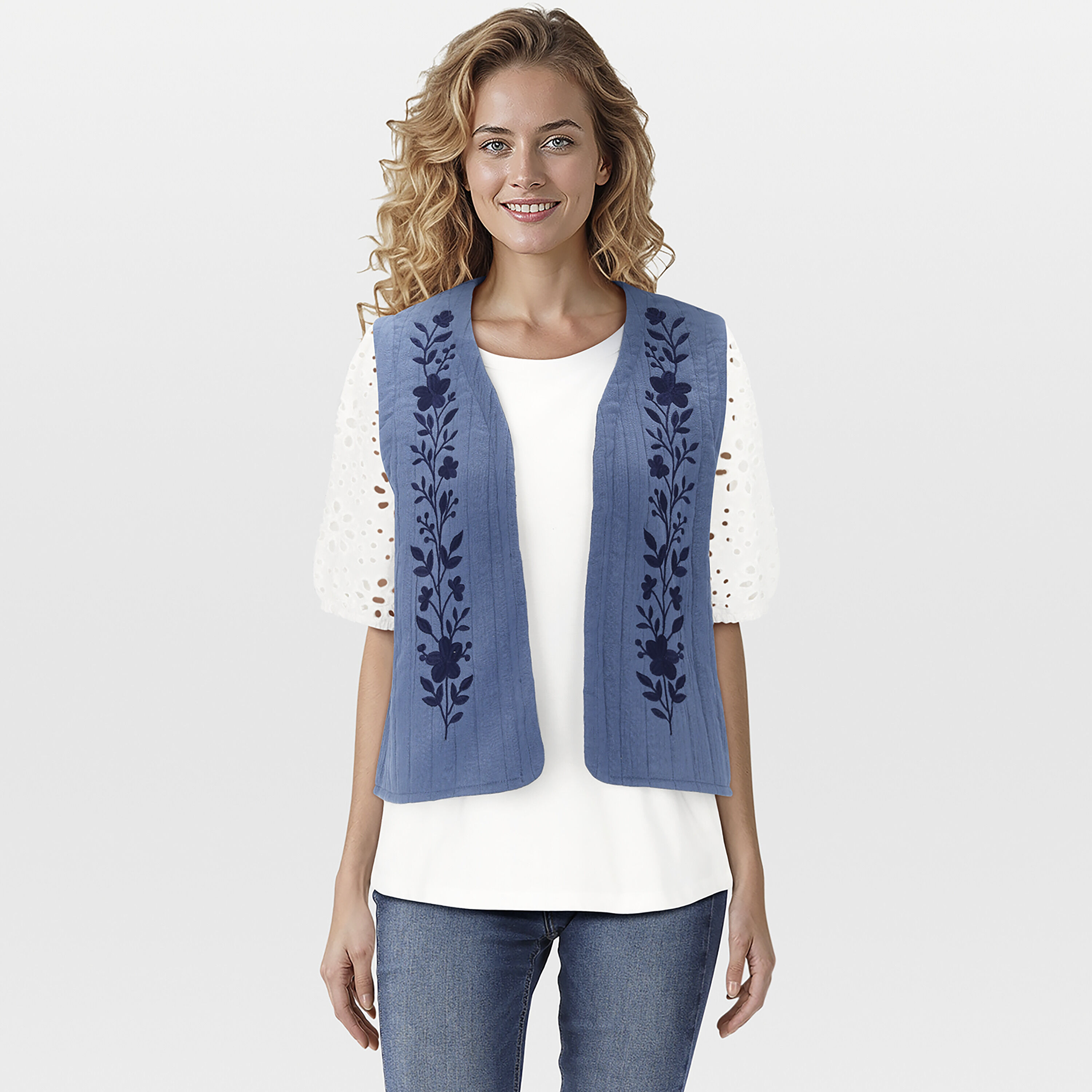 VELESTE Elena - Gilet - Blauw - 46 VELESTE Elena - Gilet - Blauw - 46