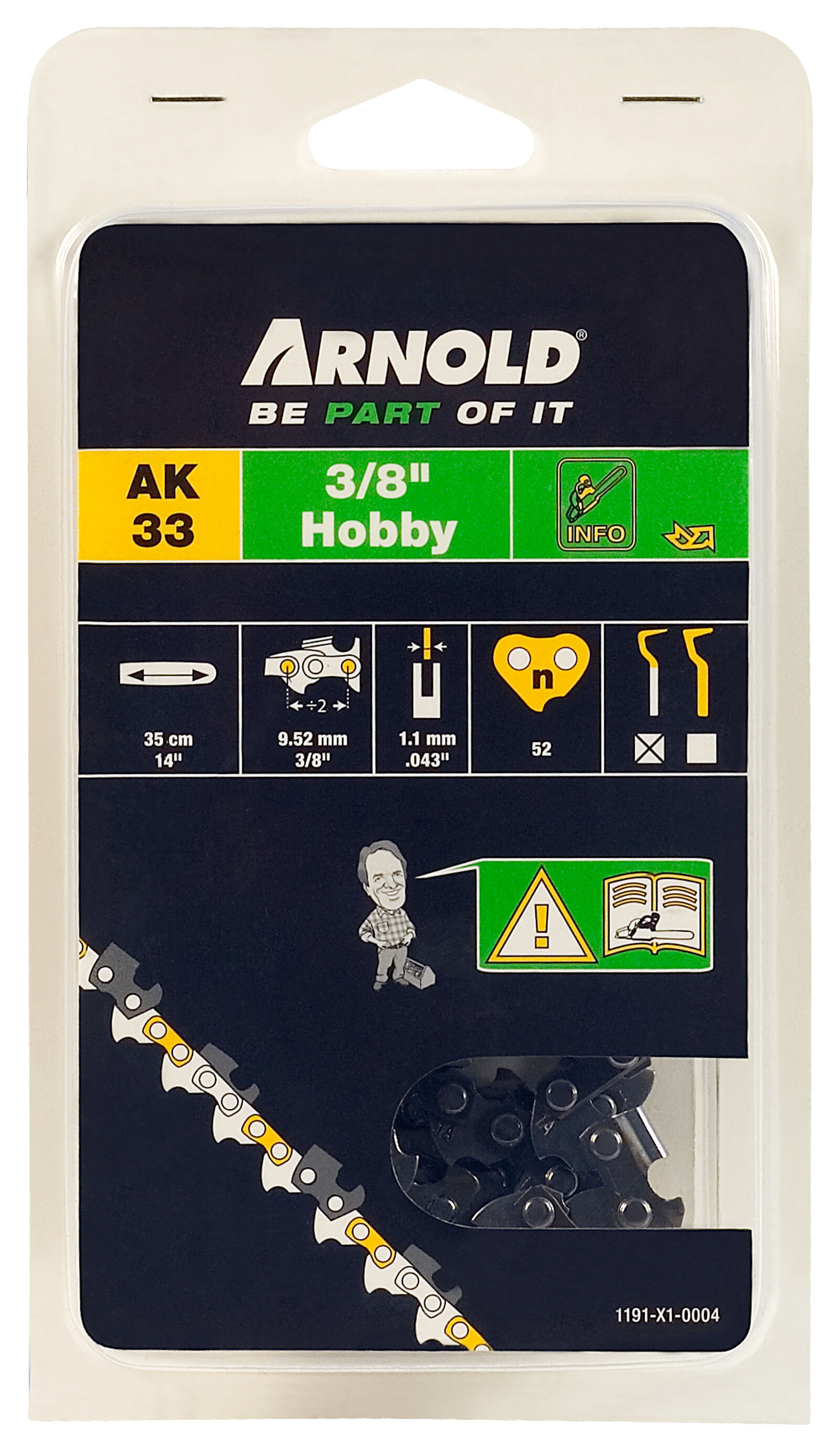 Arnold AK33 3/8 1.1mm 52 schakels - Zaagketting