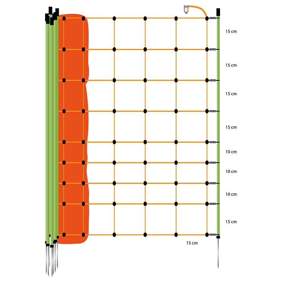 Gallagher Geitennet Enkele pen - Afrasteringsnetten - 16 cm - 127 cm - 5000 cm