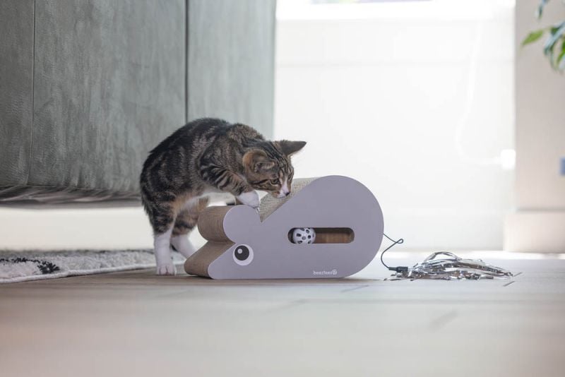 Beeztees Muis - Krabplank - Grijs - 17x20x20.2 cm