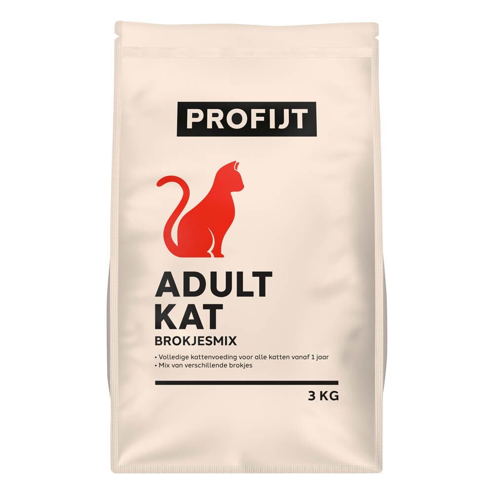 Profijt Adult Kat Brokjesmix - Kattenvoer - 3 Kilogram - Vlees, vis Profijt Adult Kat Brokjesmix - Kattenvoer - 3 Kilogram - Vlees, vis