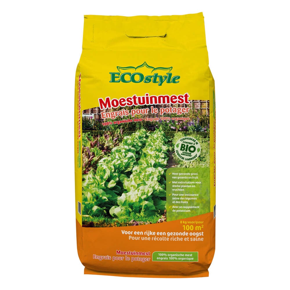 ECOstyle Biologische Moestuinmest - Moestuinmeststof - 80 m2 - 8 Kilogram