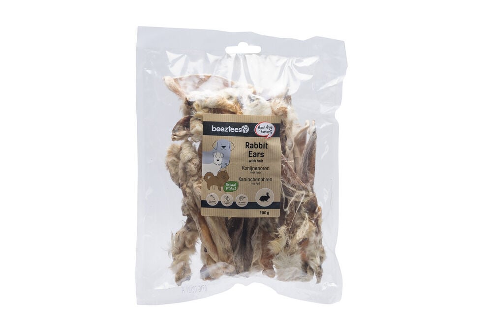 Beeztees Konijnenoren met haar- Hondensnack Beeztees Konijnenoren met haar- Hondensnack