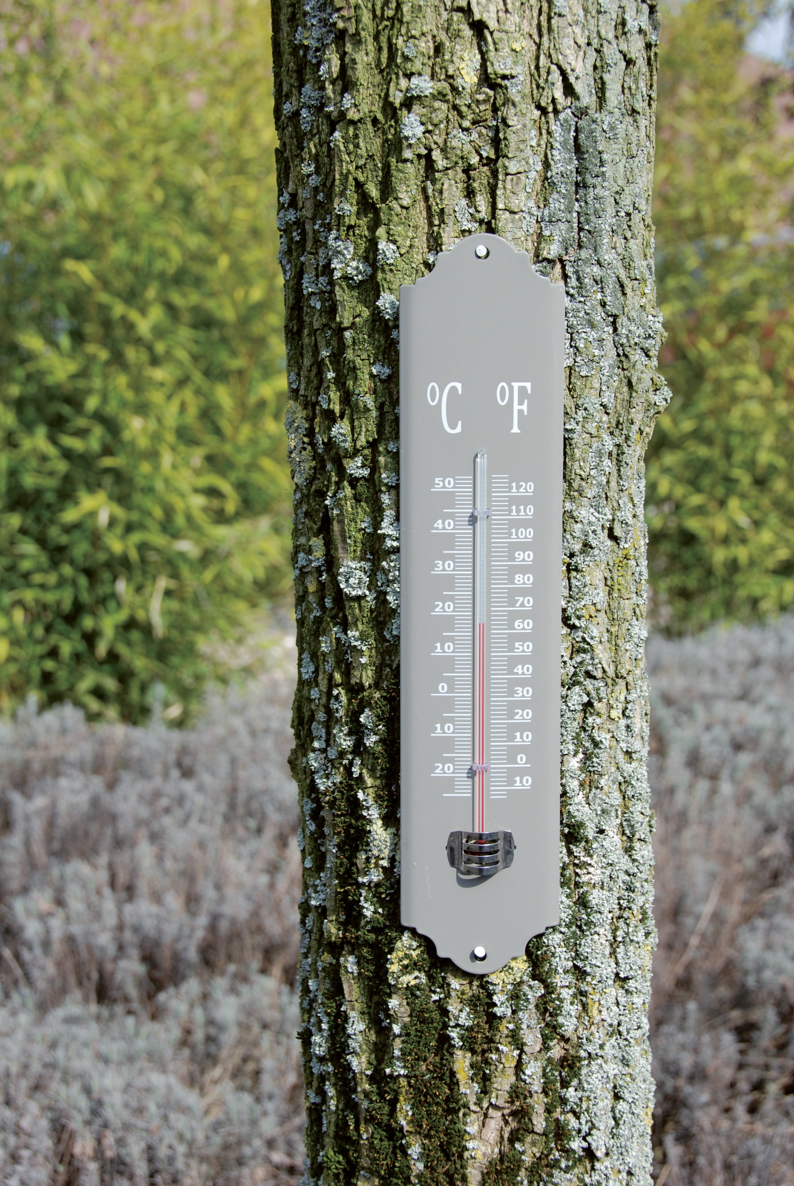 Thermometer metaal - groen/grijs/wit