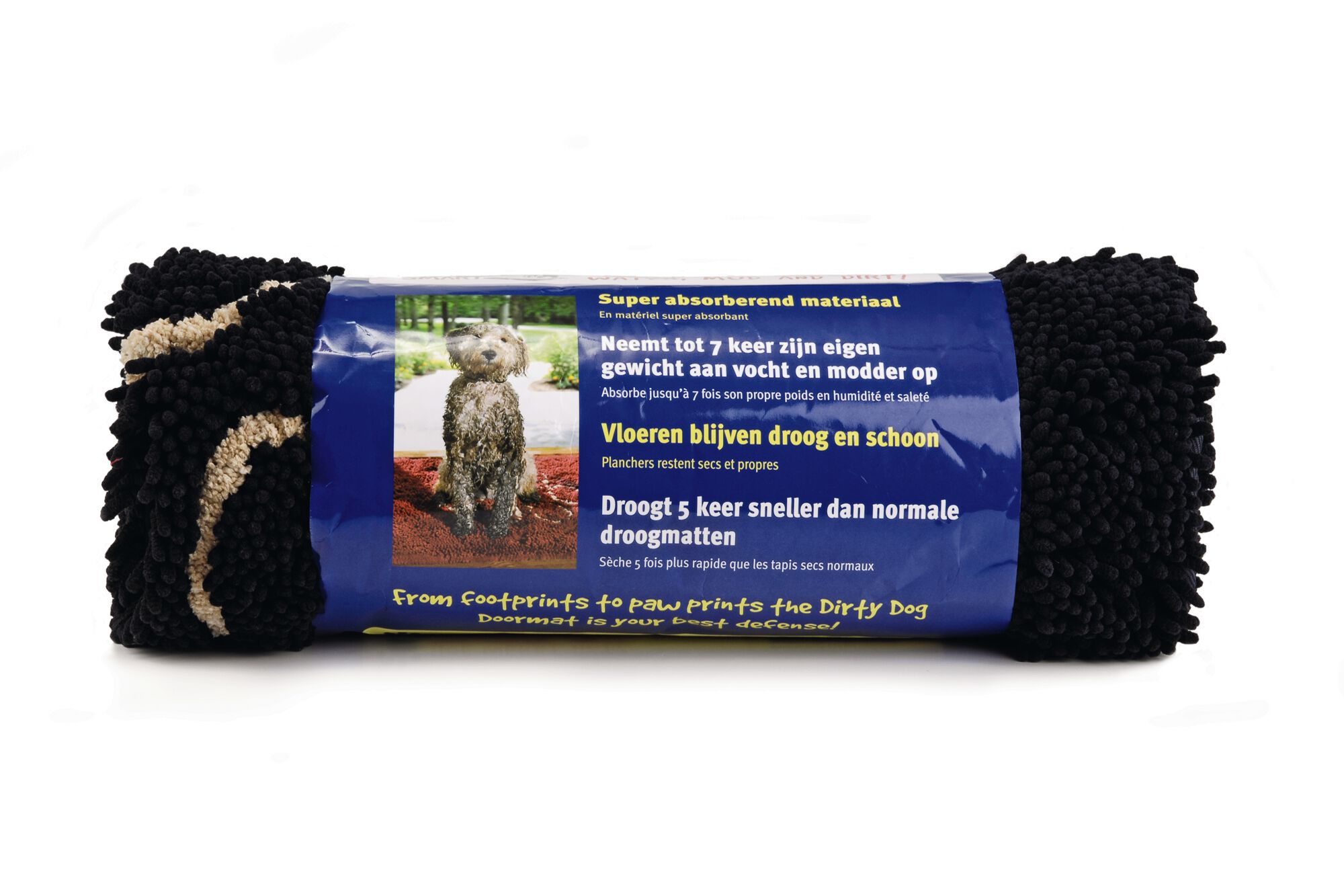 Doge Gone Smart Dirty Dog - Droogloopmat - Zwart - L