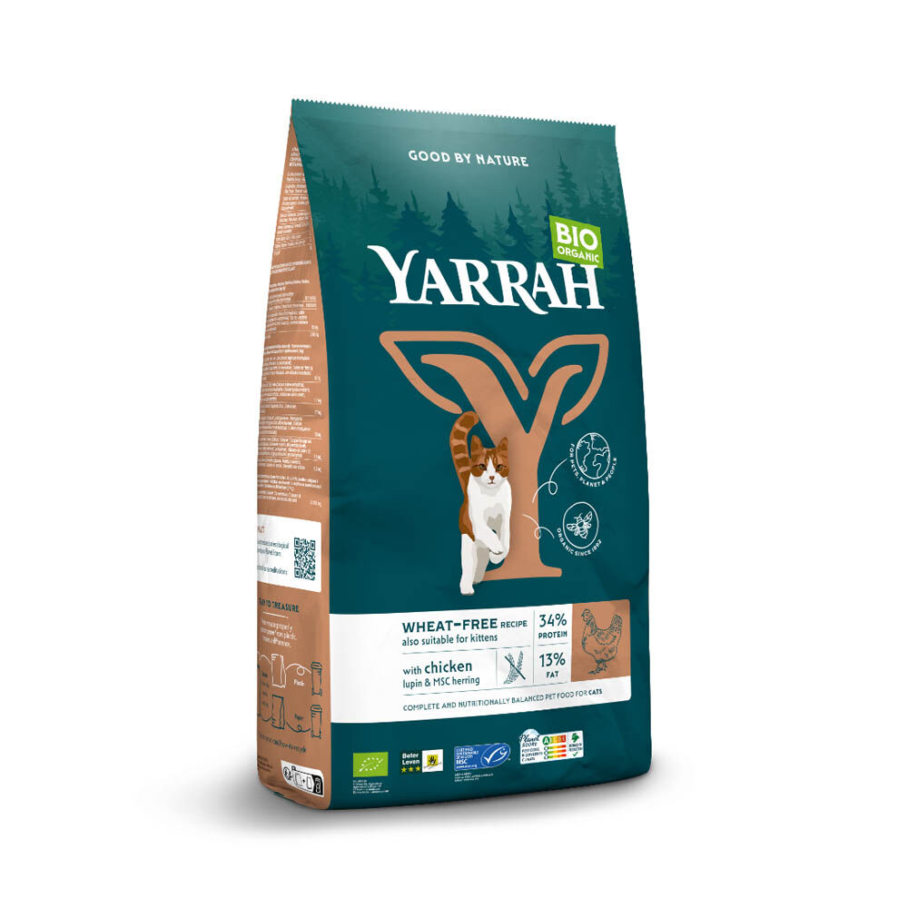 Yarrah Biologisch Graanvrij - Kattenvoer - 10 Kilogram - kip