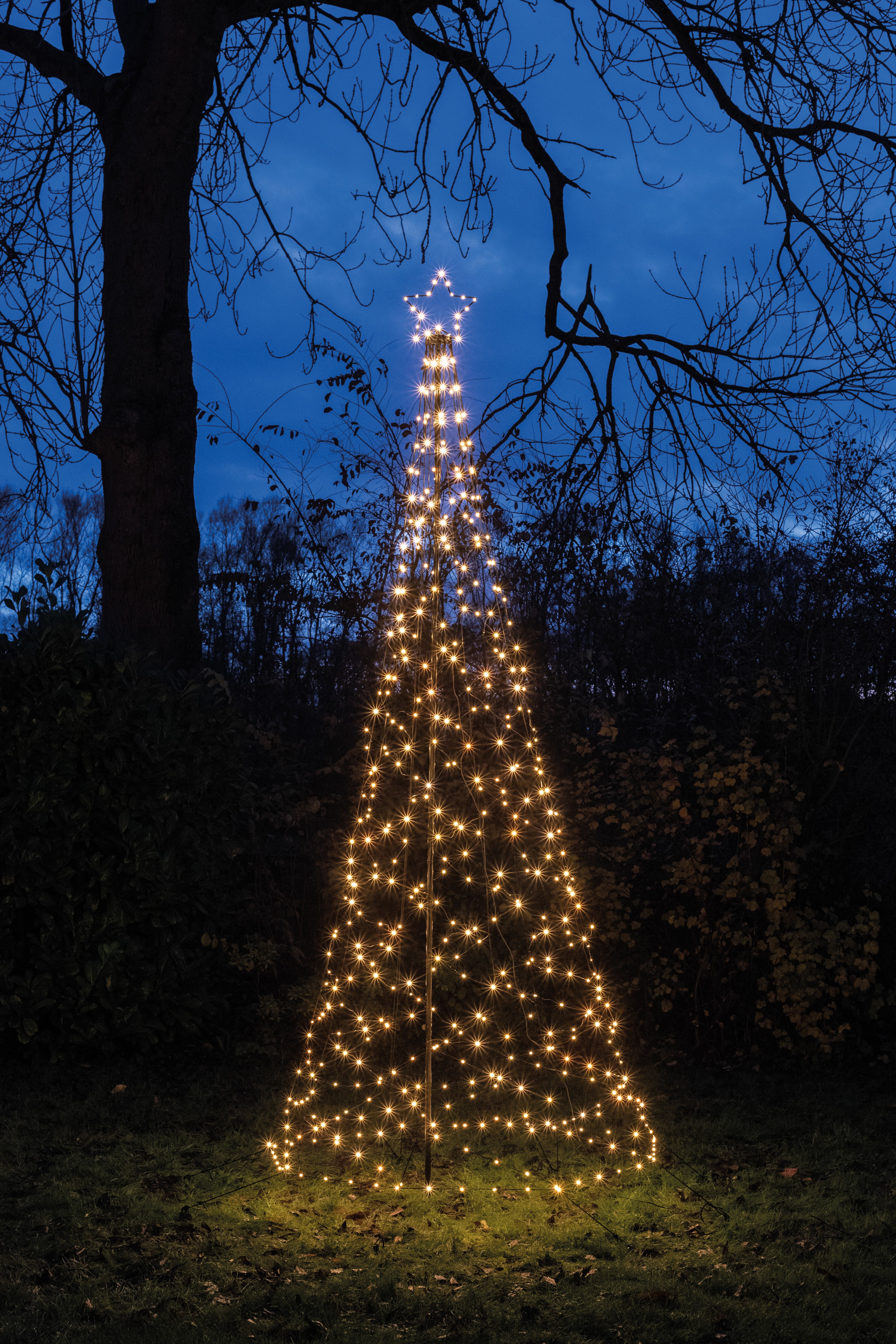 Anna's Collection Boom met Ster - Vlaggenmast kerstboom - 480 - Klassiek warm wit - 320 cm