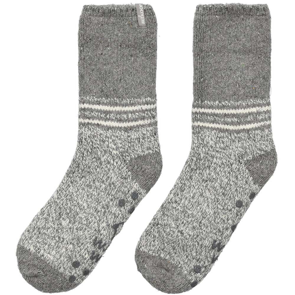 Welkoop - Huissokken - Wol - Grijs gestreept - 39-42
