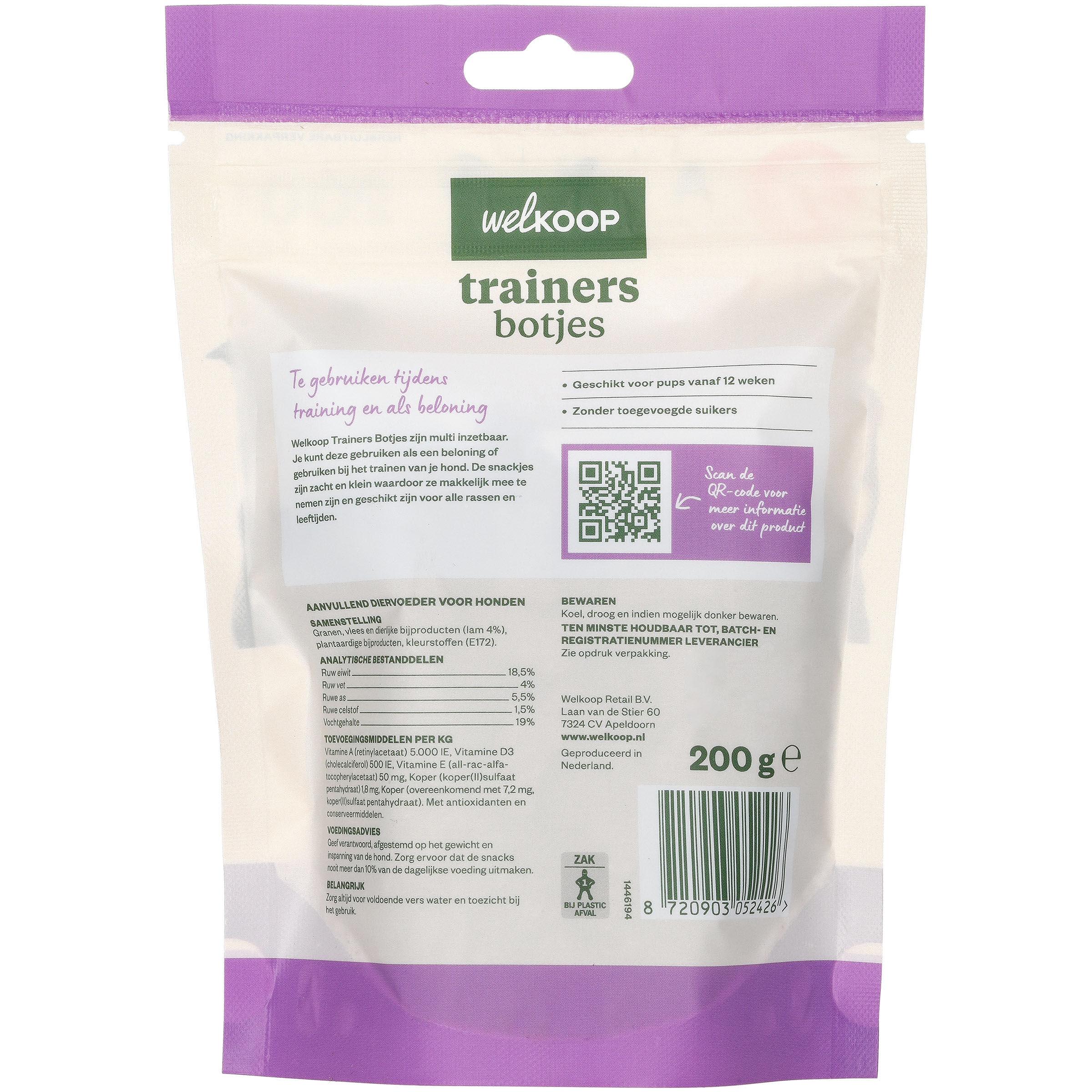Welkoop Trainer - Bot - Hondensnack - 1 Gram - lam