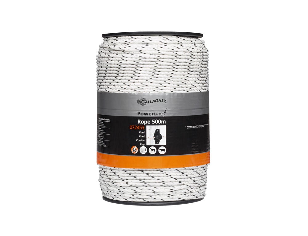 Gallagher Powerline Cord  - Geleiders - 31.7 cm - 500 Meter - Wit - 22 cm - 50000 cm