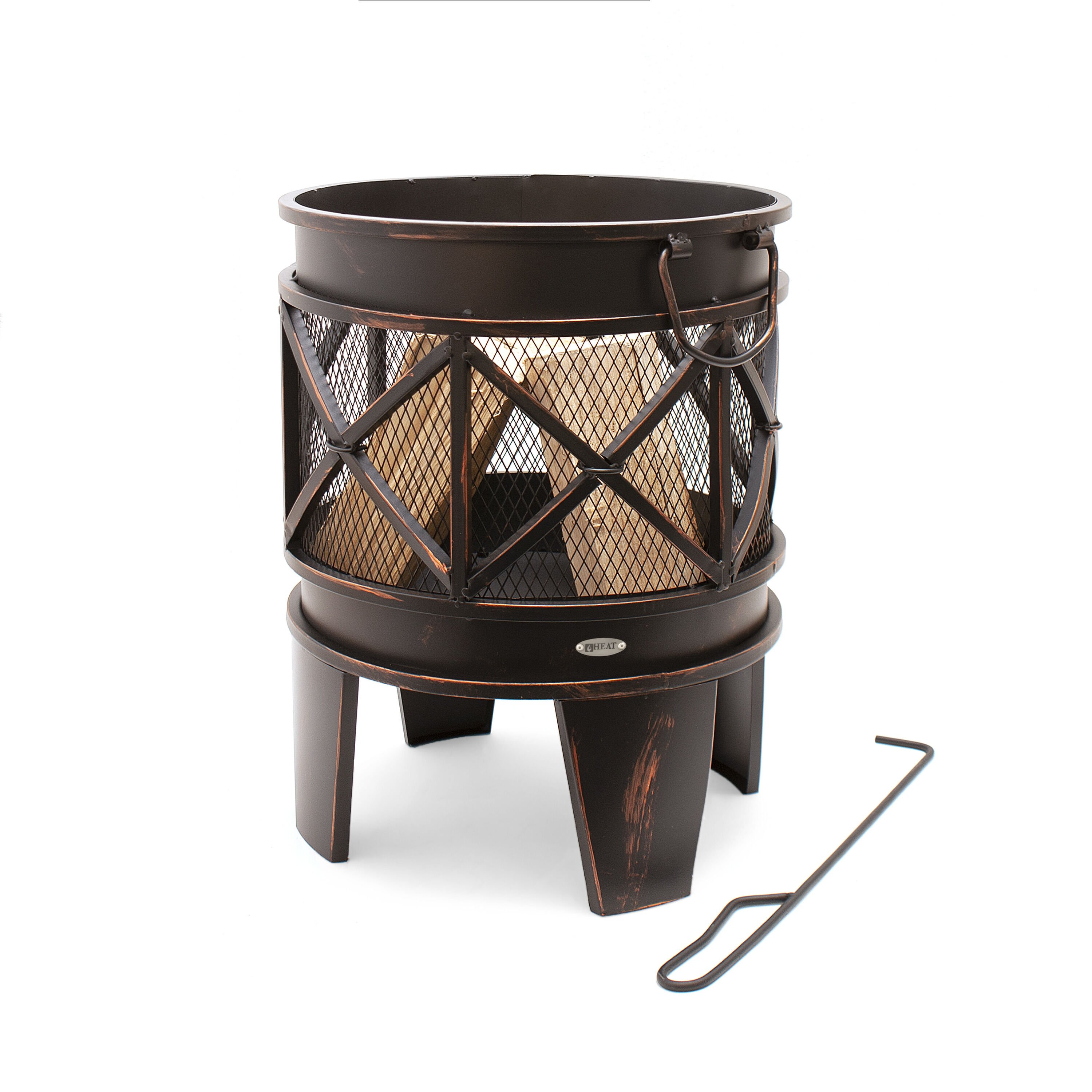 HEAT Firecask - Vuurkorf - Rond - Zwart - Staal - 42 cm
