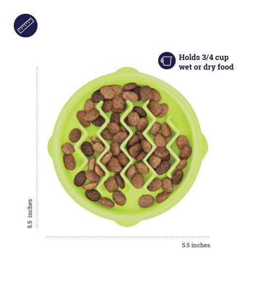 Petstages Kitty Slow Feeder - Anti Schrokbak - Groen