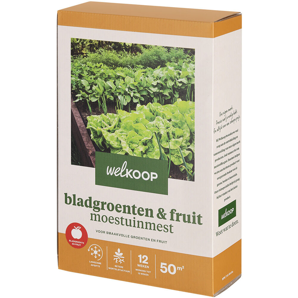 Welkoop - Bladgroenten en Fruit Moestuinmest - 50 m2 - 2 Kilogram