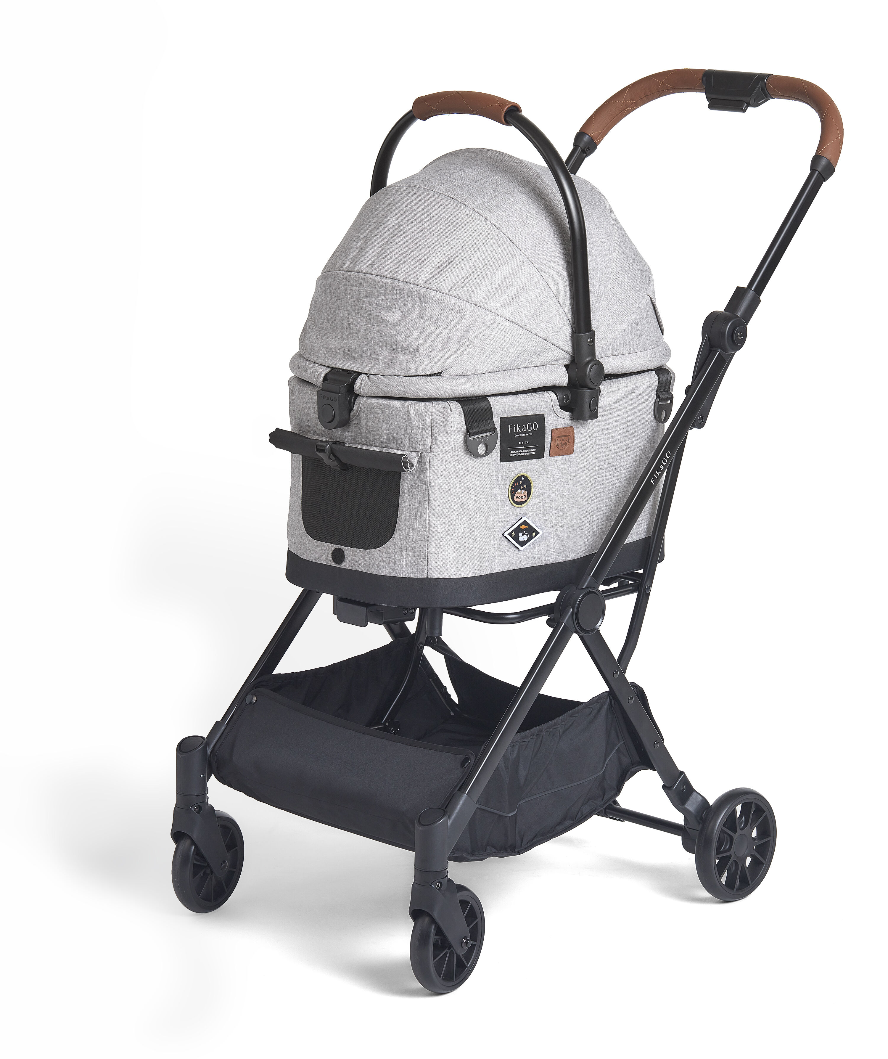 Fikago  Flytta -tot 20 kg - Hondenbuggy - Huskey Grijs - 104x88x53 cm
