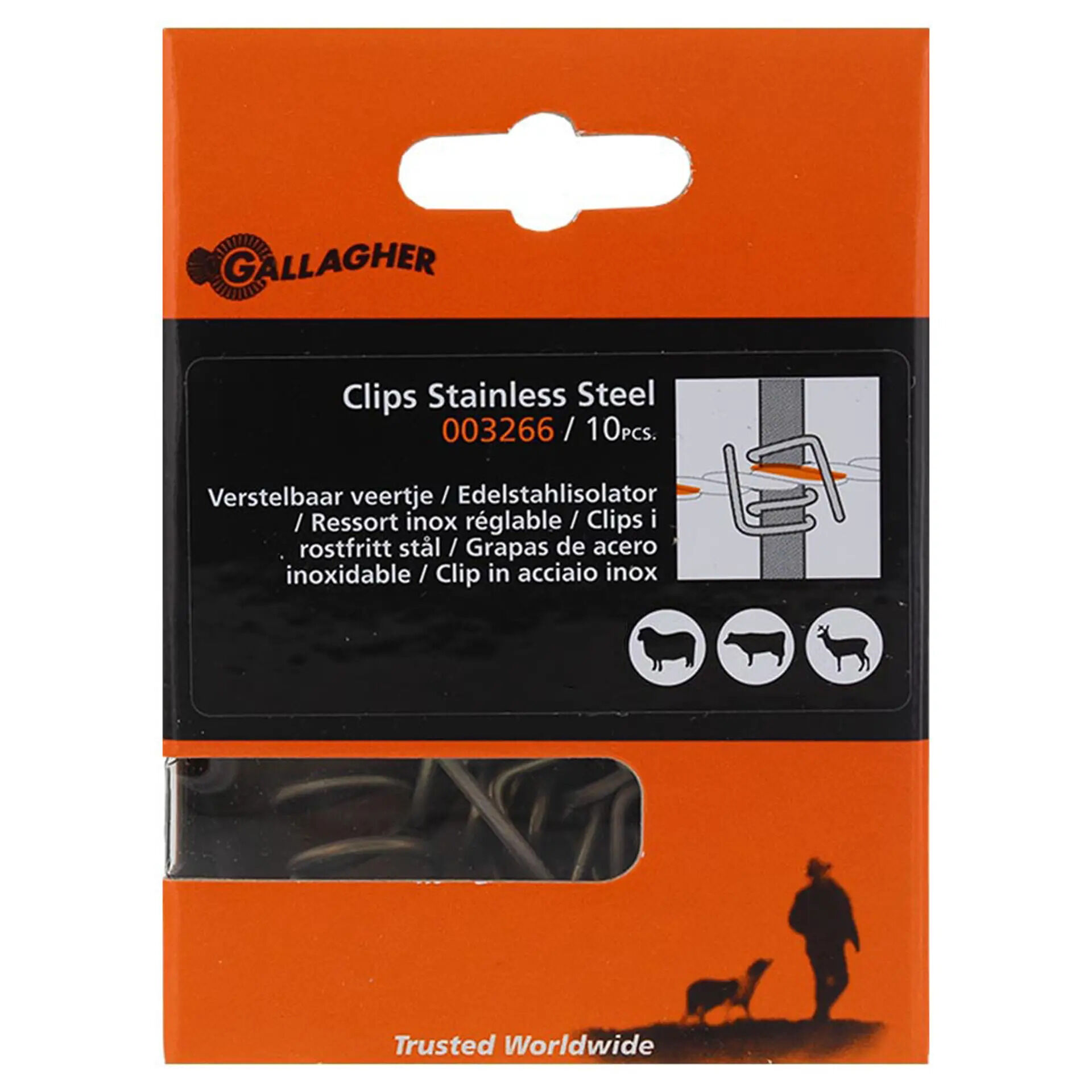 Gallagher Veer - Afrasteringspaal - 11 cm - 10 Stuks - Zilver - 8 cm
