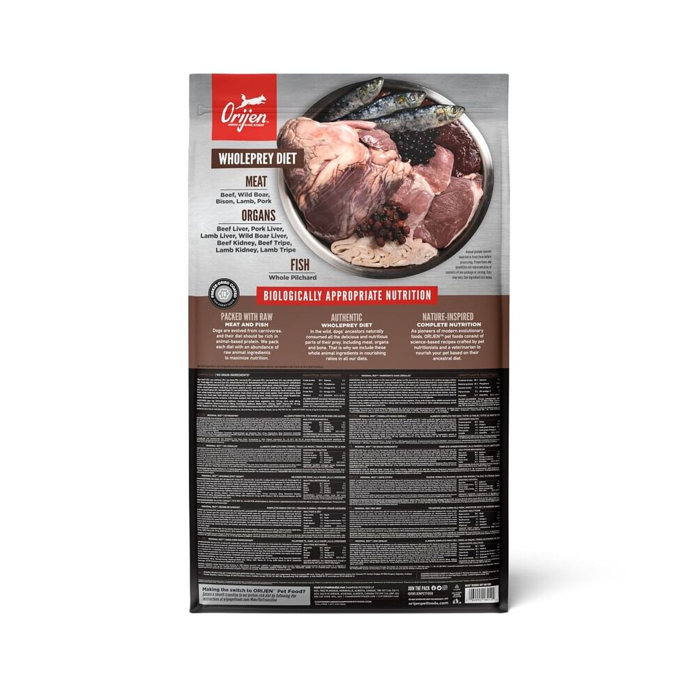 Orijen Regional Red Dog Whole Prey - Hondenvoer - 11.4 Kilogram - rund