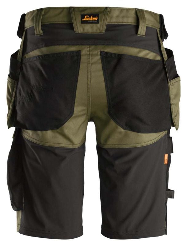 Snickers AllroundWork 6141 Stretch - Korte werkbroek - Olijf - 56