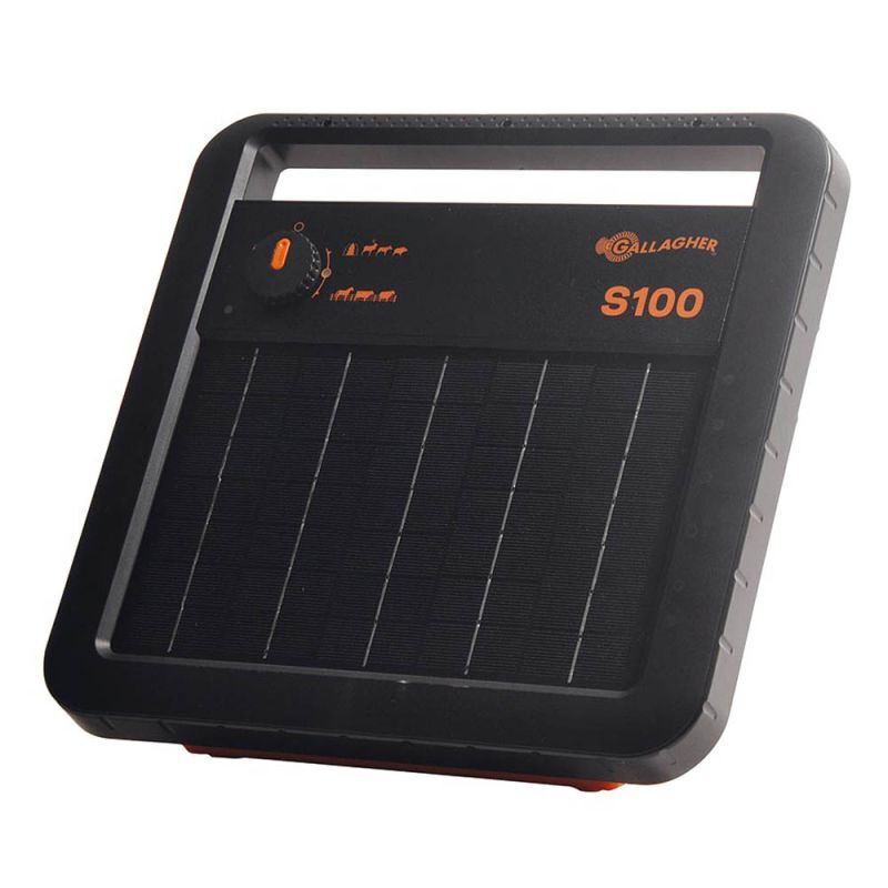 Gallagher Solar S100 met gratis Stander - Schrikdraadapparaten - 32 cm - Zwart - 12V - 1 Joule - 38.5 cm