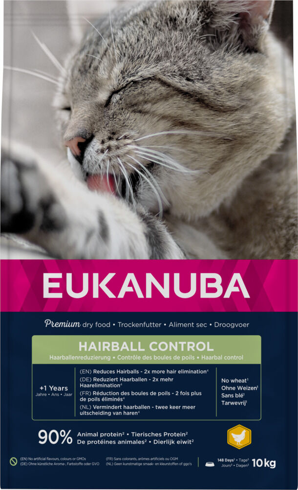 Eukanuba Adult Hairball Control- Kattenvoer - 10 Kilogram - kip Eukanuba Adult Hairball Control- Kattenvoer - 10 Kilogram - kip