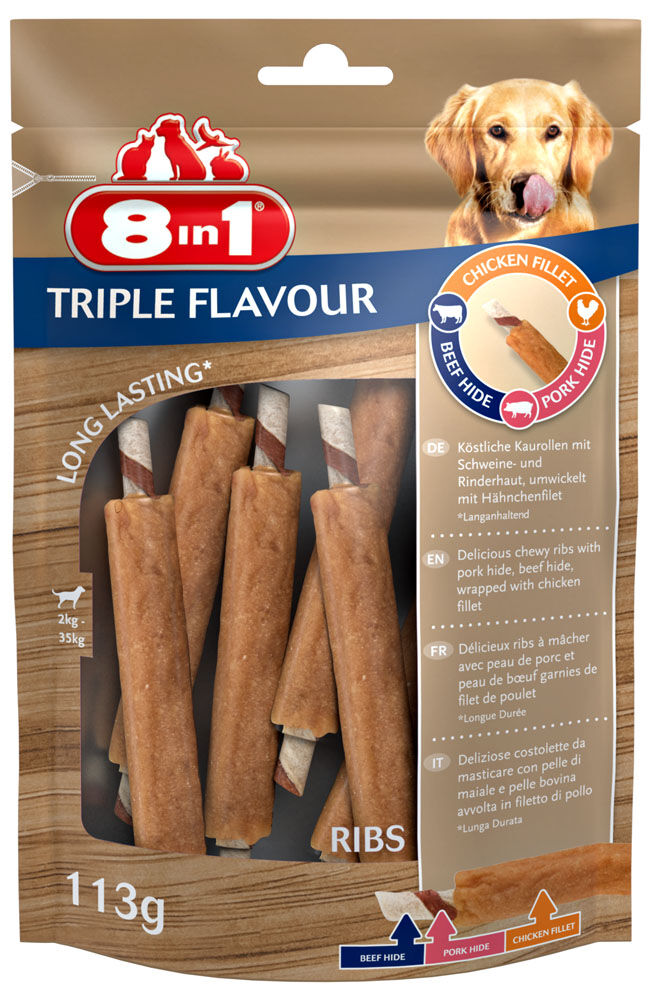 8in1 Triple Flavour Ribs - Hondensnack