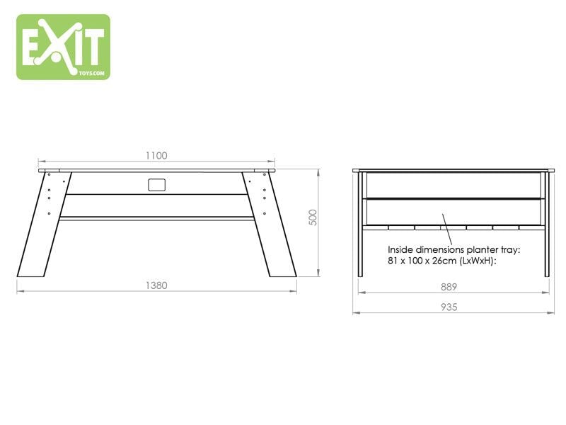 EXIT Aksent - Kweekbak - Bruin - XL - Bruin - Hout - XL
