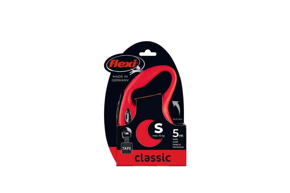 Flexi New Classic Band - Rollijn - Hondenriem - rood - S - 500 cm