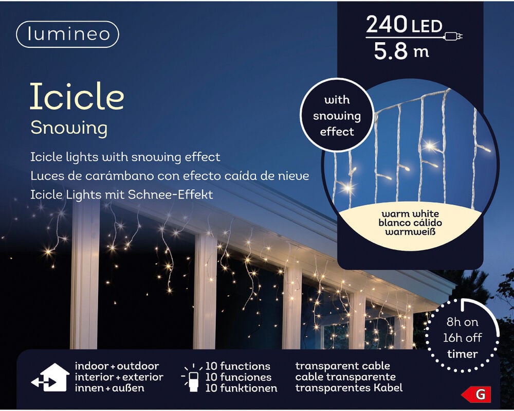 Lumineo LED Icicle Lights - Kerstverlichting - 240 - 580 cm