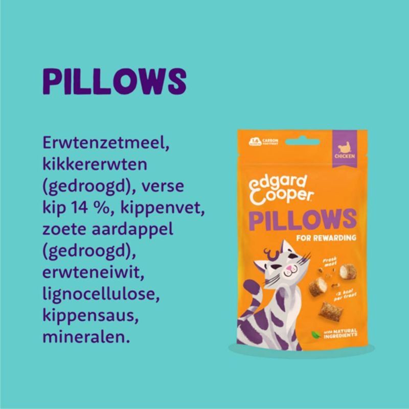 Edgard & Cooper Pillow - Kattensnack - 60 Gram - kip