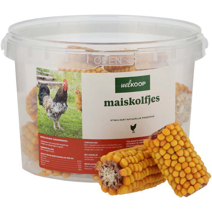Welkoop Maiskolfjes - Kippensnack - 1 Kilogram
