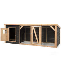 Voldux Milan XL  - Kippenhok met ren - Naturel/zwart