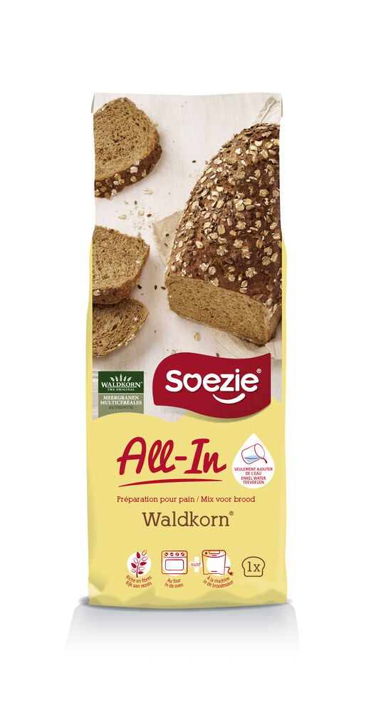 Soezie All-in-mix Waldkorn - Broodmeel - 0.5 Kilogram Soezie All-in-mix Waldkorn - Broodmeel - 0.5 Kilogram