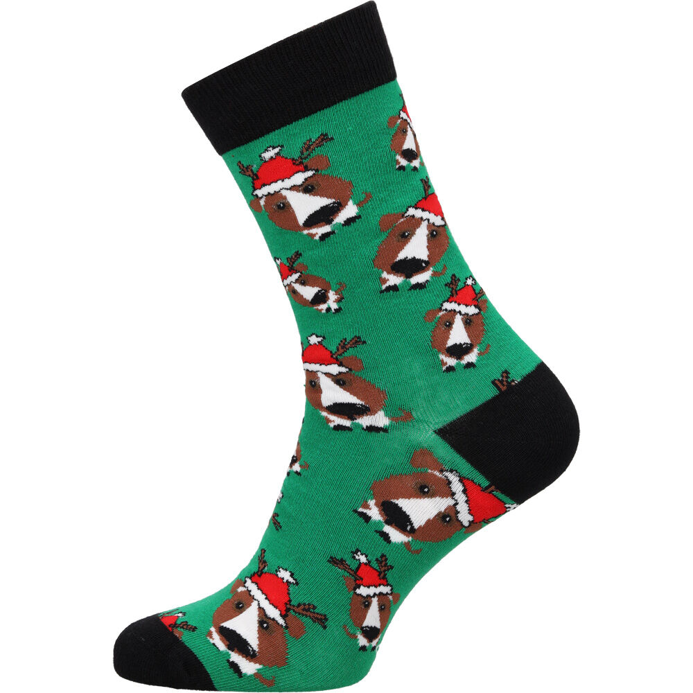 Welkoop Fun Kerst Hond - Sokken - Groen - 39-42