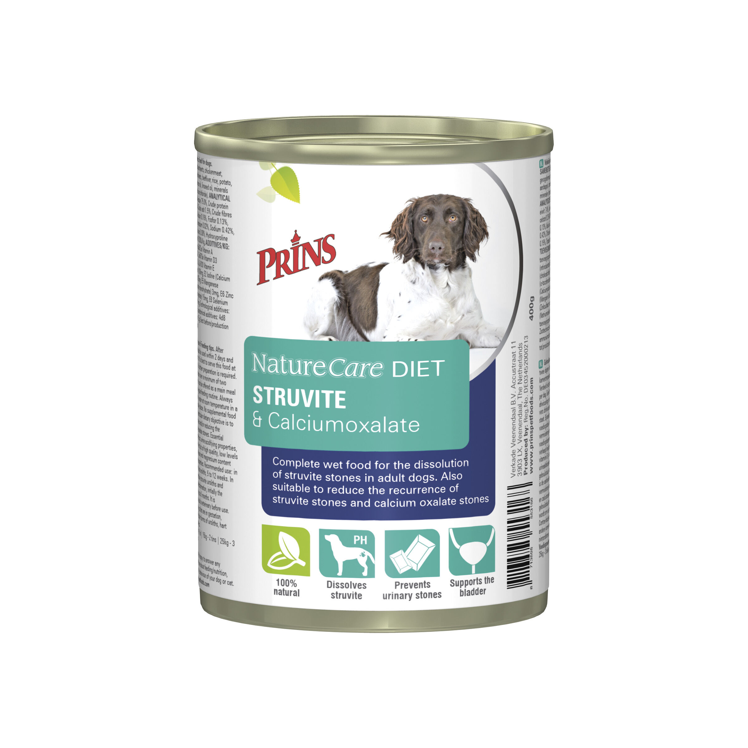 Prins Dieet NatureCare Struvite - Hondenvoer veterinair - 400 Gram - rund, kip